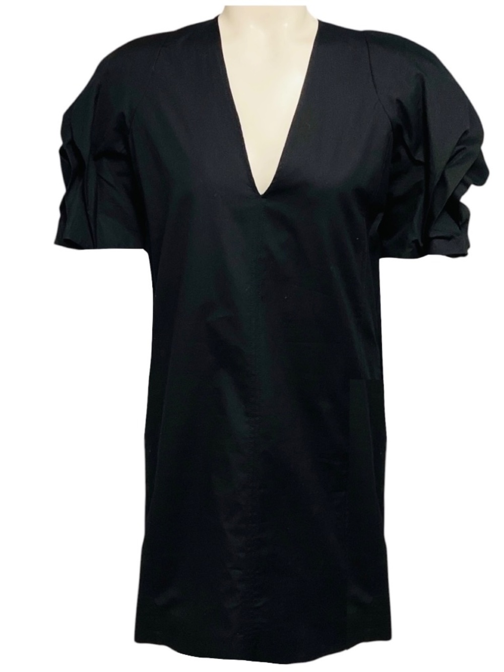 VICTORIA BY VICTORIA BECKHAM BLACK COTTON SHIRTING DRESS